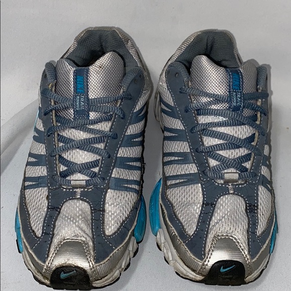Nike Zoom Air Trail Running Shoes Turquoise Gray - Picture 3 of 9